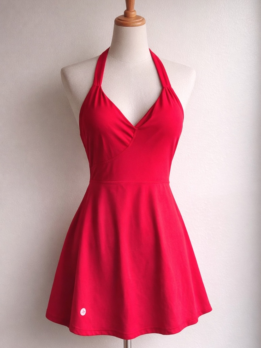 Red Halter Fit & Flare Dress